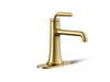 KOHLER K-27415-4K Tone Single-handle bathroom sink faucet, 1.0 gpm, vibrant brushed moderne brass