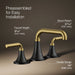 KOHLER K-27416-4N Tone Widespread bathroom sink faucet, 0.5 gpm, matte black with brushed moderne brass - view 3