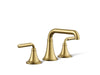 KOHLER K-27416-4N Tone Widespread bathroom sink faucet, 0.5 gpm, vibrant brushed moderne brass