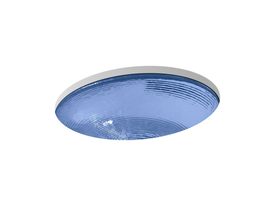 KOHLER K-2741 Whist 19" oval undermount bathroom sink, no overflow, translucent sapphire