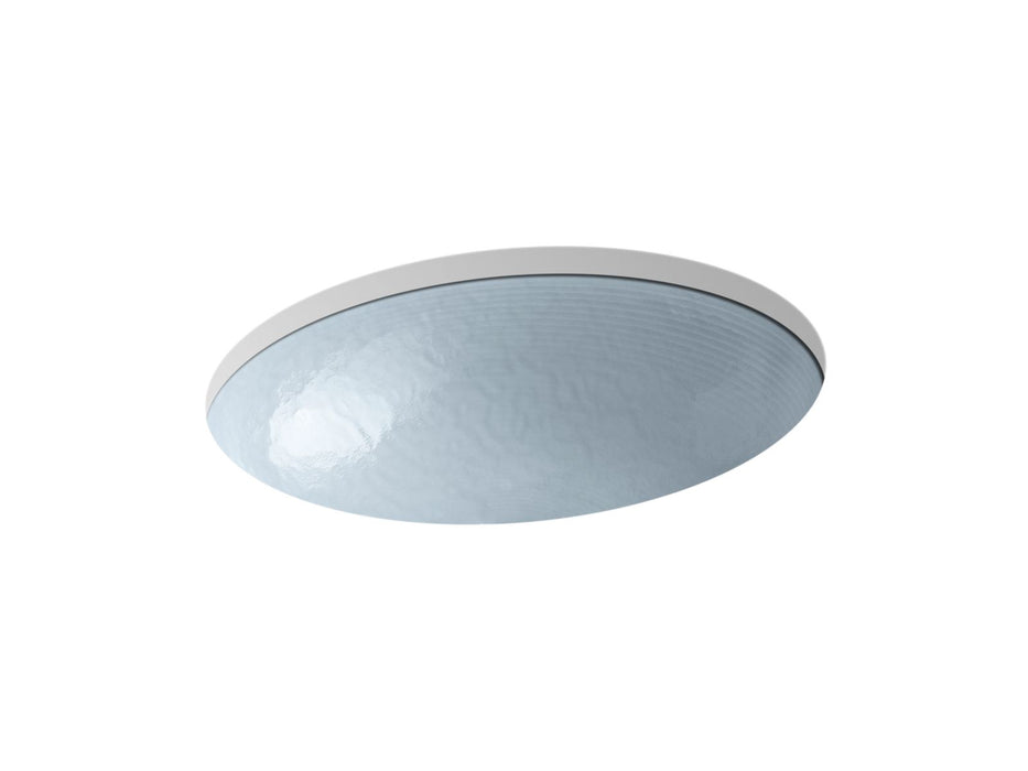 KOHLER K-2741-G1 Whist 19" oval wall-mount/undermount bathroom sink, no overflow, opaque dusk