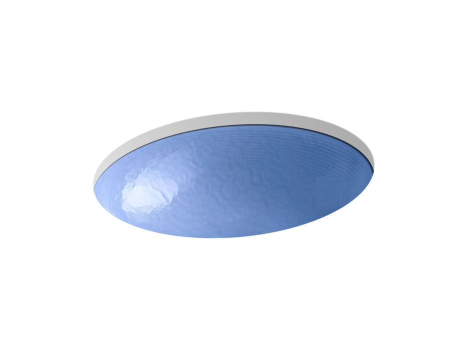 KOHLER K-2741-G6 Whist 19" oval wall-mount/undermount bathroom sink, no overflow, opaque sapphire