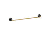 KOHLER K-27426 Tone 24" towel bar, matte black with brushed moderne brass