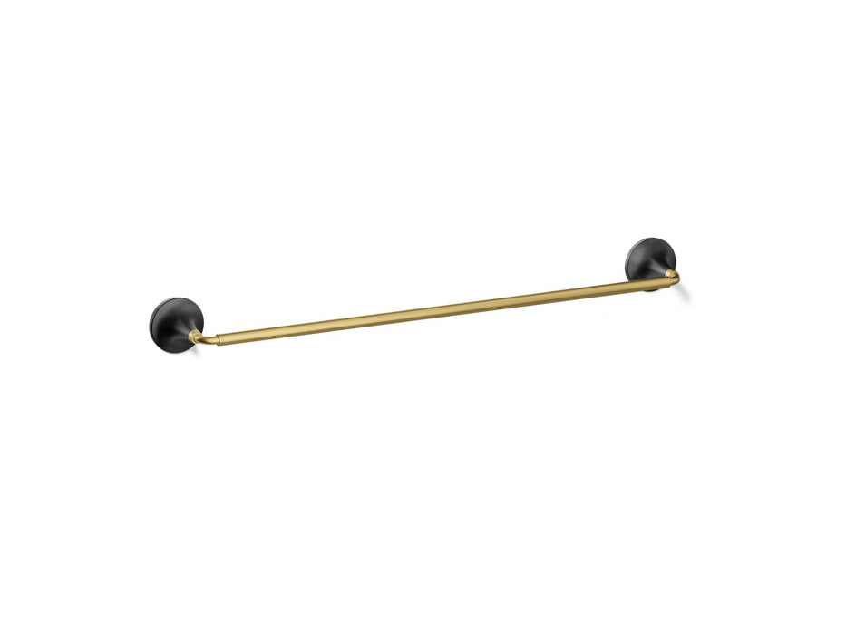KOHLER K-27426 Tone 24" towel bar, matte black with brushed moderne brass