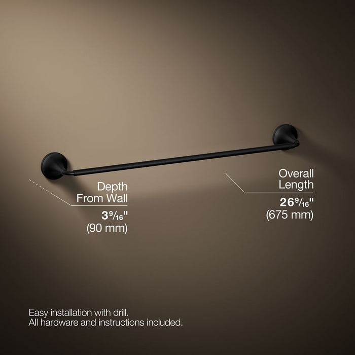 KOHLER K-27426 Tone 24" towel bar, matte black - view 5