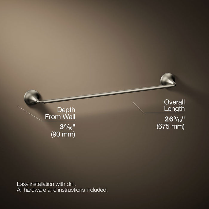 KOHLER K-27426 Tone 24" towel bar, vibrant brushed nickel - view 5