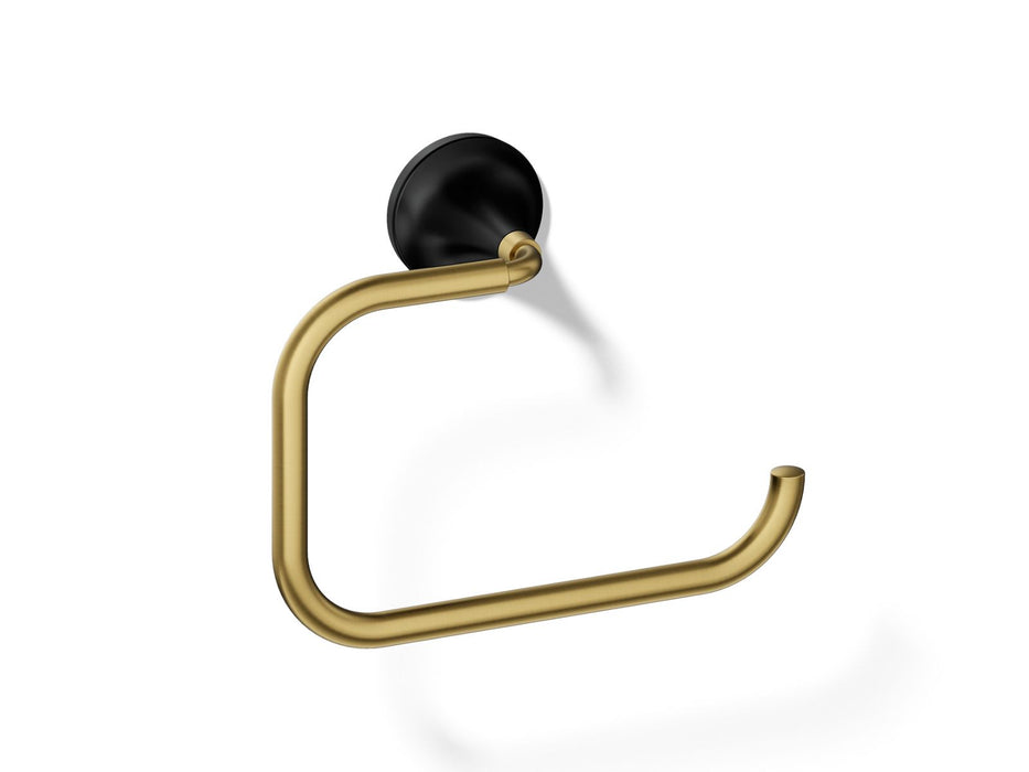 KOHLER K-27428 Tone Towel ring, matte black with brushed moderne brass