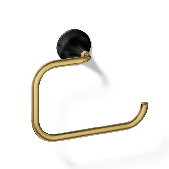 KOHLER K-27428 Tone Towel ring, matte black with brushed moderne brass - view 3