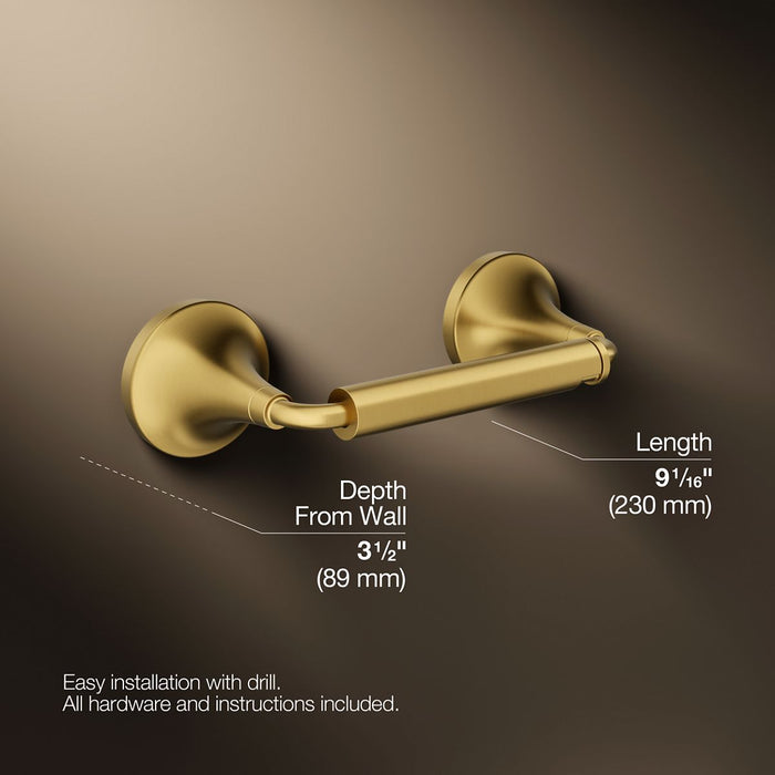 KOHLER K-27429 Tone Pivoting toilet paper holder, vibrant brushed moderne brass - view 5