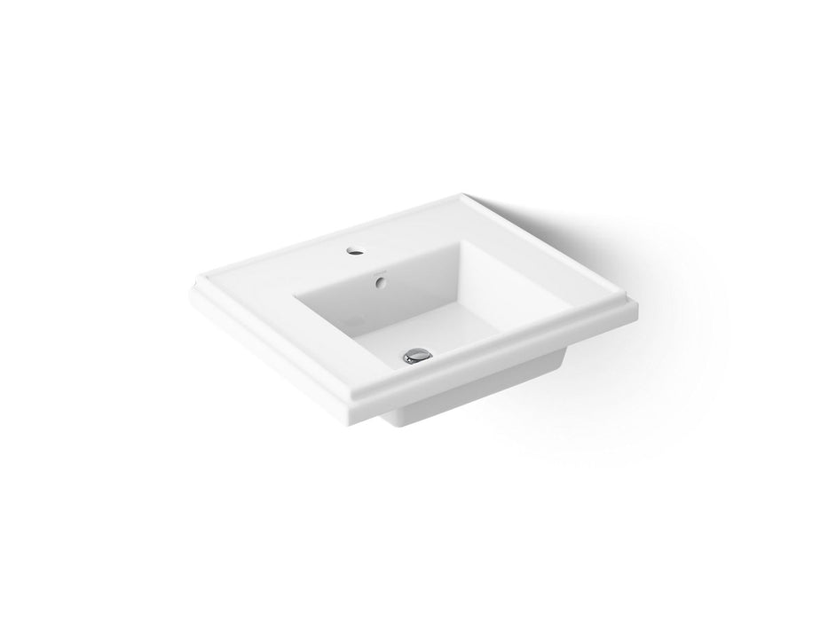 KOHLER K-2757-1 Tresham 24" square pedestal bathroom sink, white
