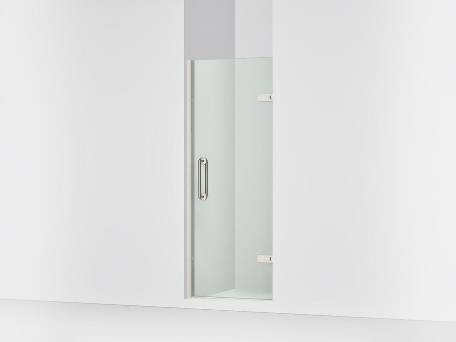 KOHLER K-27577-10L Components 27-5/8"?Çô28-3/8" W x 71-1/2" frameless pivot shower door with 3/8" Crystal Clear glass and back-to-back vertical door pulls