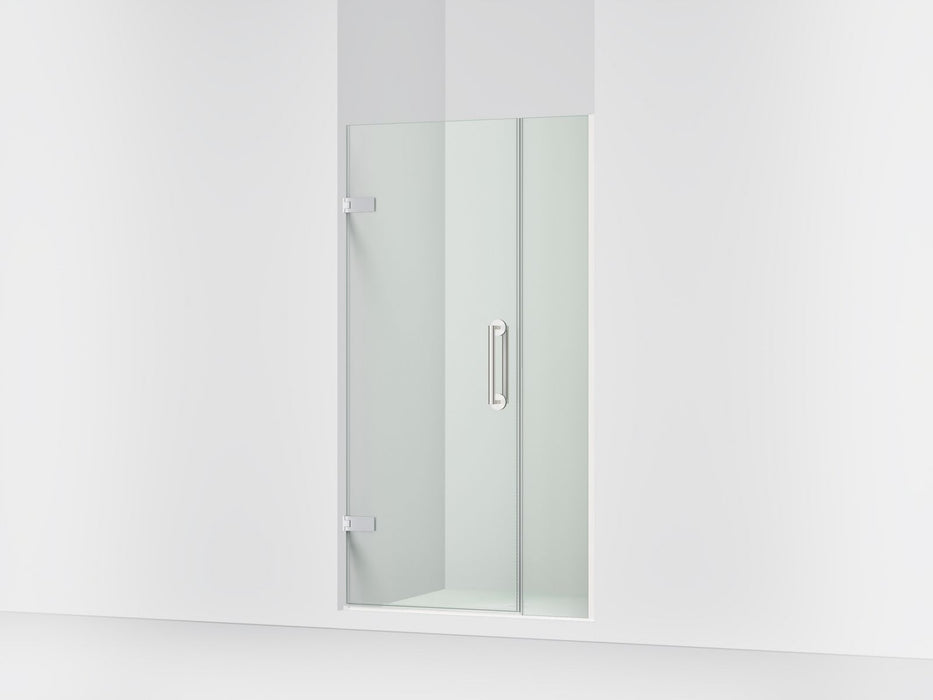 KOHLER K-27601-10L Components 39-5/8"?Çô40-3/8"W x 71-1/2"H frameless pivot shower door with 3/8" Crystal Clear glass and...