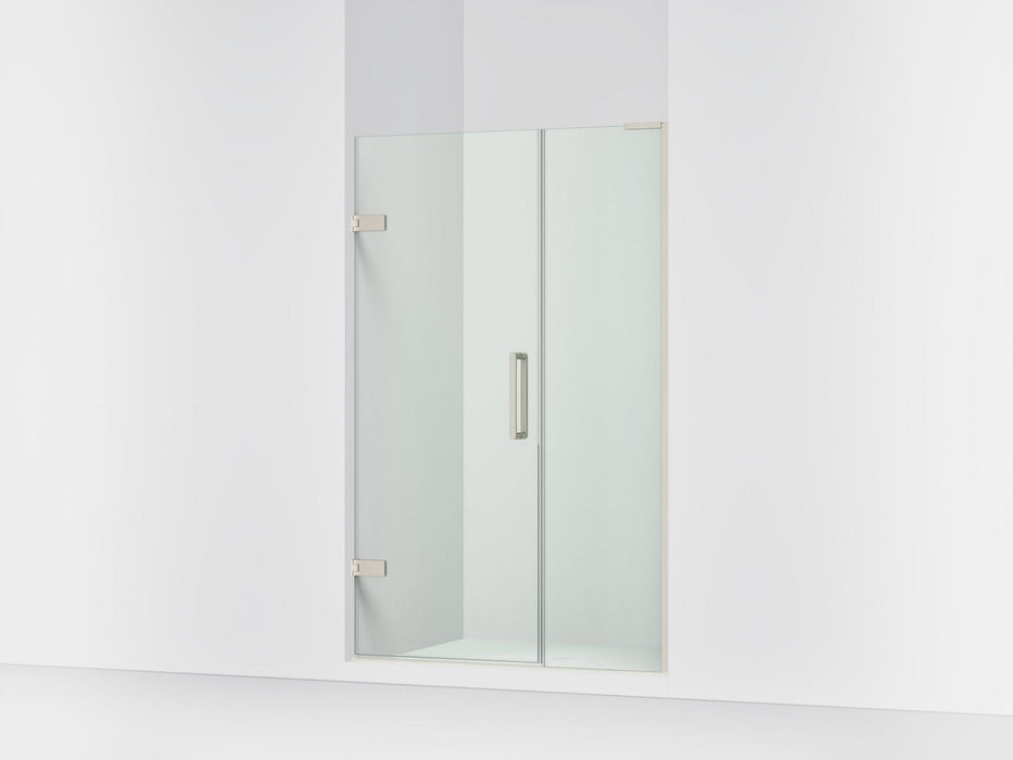 KOHLER K-27604-10L Composed 45-1/4"?Çô46" W x 71-1/2" H frameless pivot shower door with 3/8" Crystal Clear glass and...
