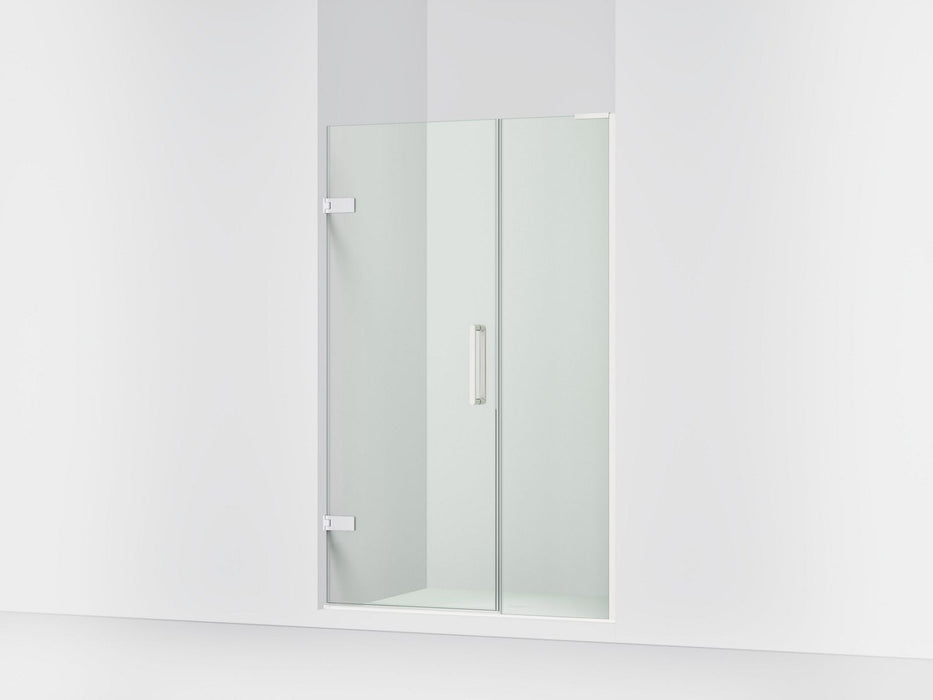 KOHLER K-27604-10L Composed 45-1/4"?Çô46" W x 71-1/2" H frameless pivot shower door with 3/8" Crystal Clear glass and...