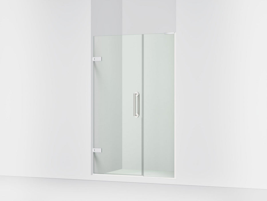 KOHLER K-27605-10L Components 45-1/4"?Çô46" W x 71-1/2" H frameless pivot shower door with 3/8" Crystal Clear glass and...