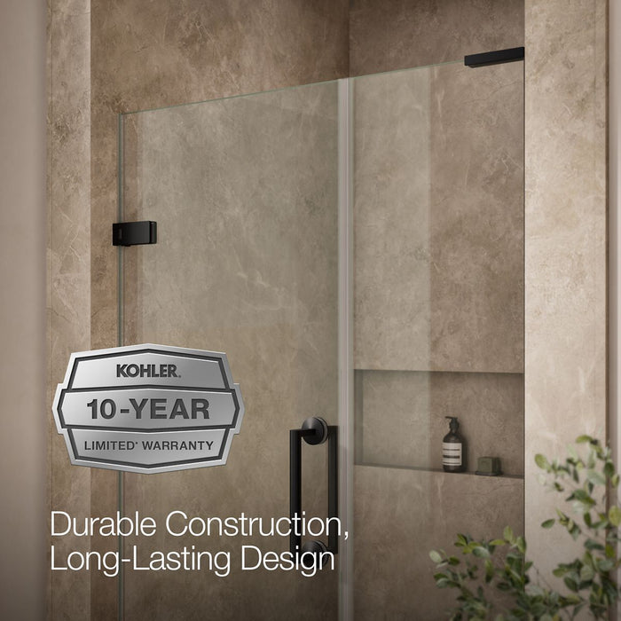KOHLER K-27607-10L Components 71-1/2" x 46-3/4" frameless pivot shower door with 3/8" Crystal Clear glass and...