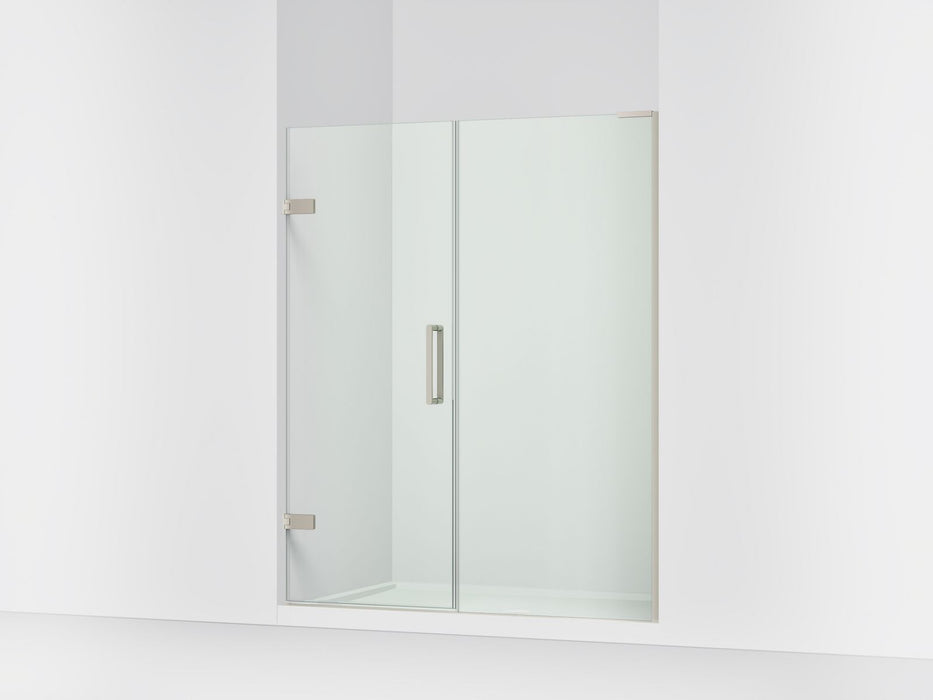 KOHLER K-27616-10L Composed 57-1/4"?Çô58" W x 71-1/2" H frameless pivot shower door with 3/8" Crystal Clear glass and...
