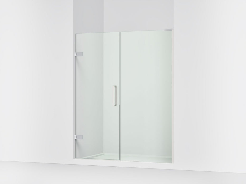 KOHLER K-27618-10L Composed 58"?Çô58-3/4" W x 71-1/2" H frameless pivot shower door with 3/8" Crystal Clear glass and...