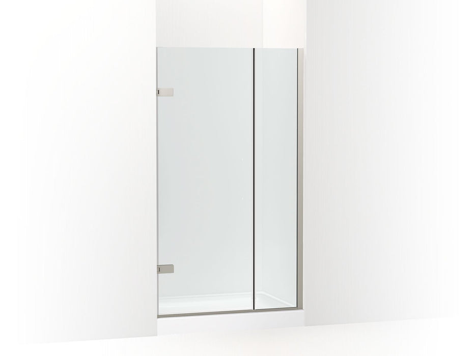 KOHLER K-27710-10L Composed 3/8" pivot door glass and hardware, no handle, anodized brushed nickel