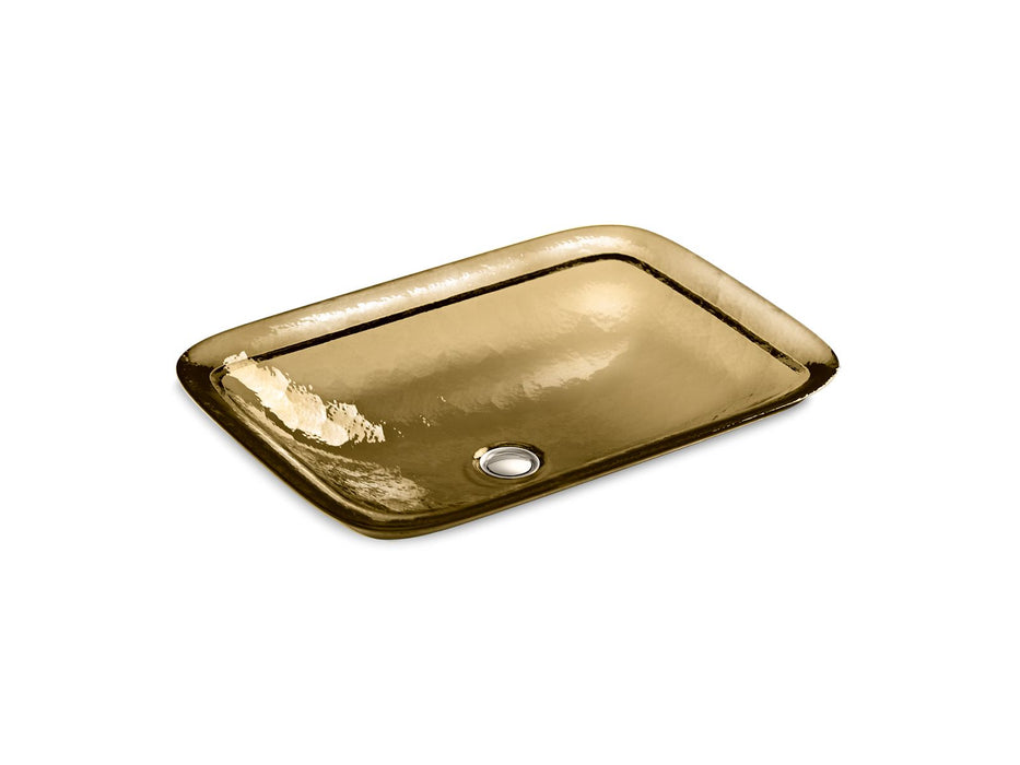KOHLER K-2773 Inia 20-3/4" rectangular drop-in bathroom sink, no overflow, translucent sandalwood