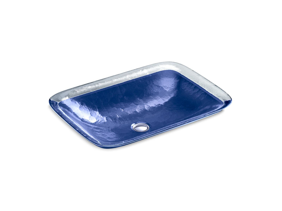 KOHLER K-2773-G6 Inia 20-3/4" round drop-in bathroom sink, no overflow, opaque sapphire