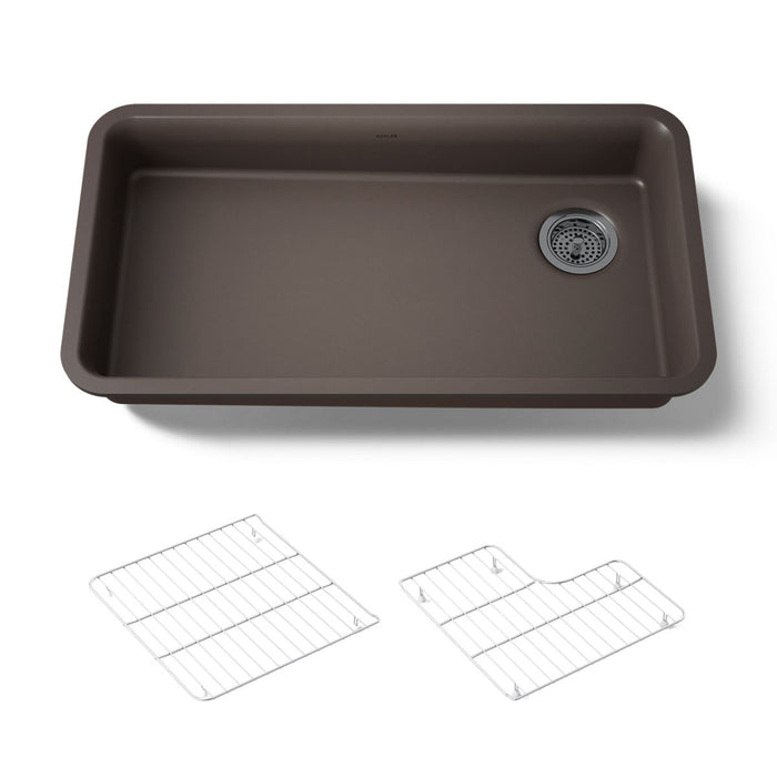 KOHLER K-27785 Cairn 33" undermount single-bowl kitchen sink, matte brown - view 5