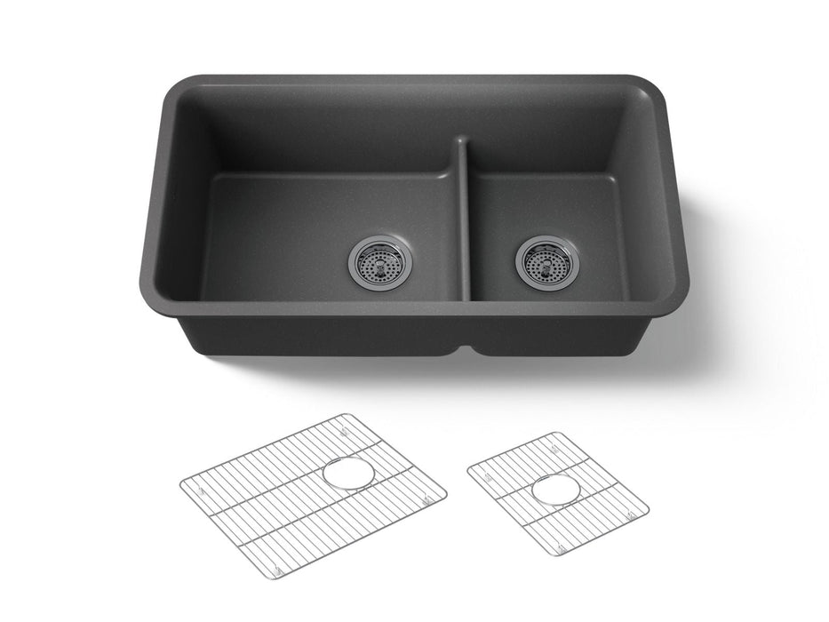 KOHLER K-27786 Cairn Smart Divide 33-1/2" undermount double-bowl kitchen sink