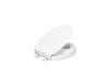 KOHLER K-27930 Border Elevated Quiet-Close™ Elongated Toilet Seat, White - 3/4 view of product