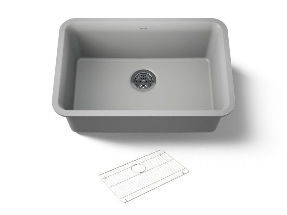 KOHLER K-28000 Cairn 27-1/2" undermount single-bowl kitchen sink, matte grey
