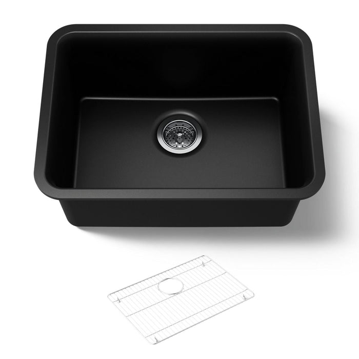 KOHLER K-28001 Cairn 24-1/2" undermount single-bowl kitchen sink, matte black - view 5