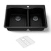 KOHLER K-28002-1 Kennon 33" top-/undermount double-bowl kitchen sink, matte black - view 3