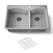 KOHLER K-28002-1 Kennon 33" top-/undermount double-bowl kitchen sink, matte grey