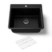 KOHLER K-28003-1 Kennon 25" top-/undermount single-bowl kitchen sink, matte black - view 5