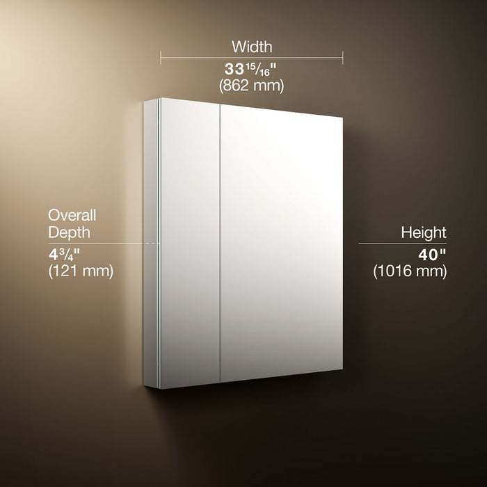 3/4 view of product with dimensions