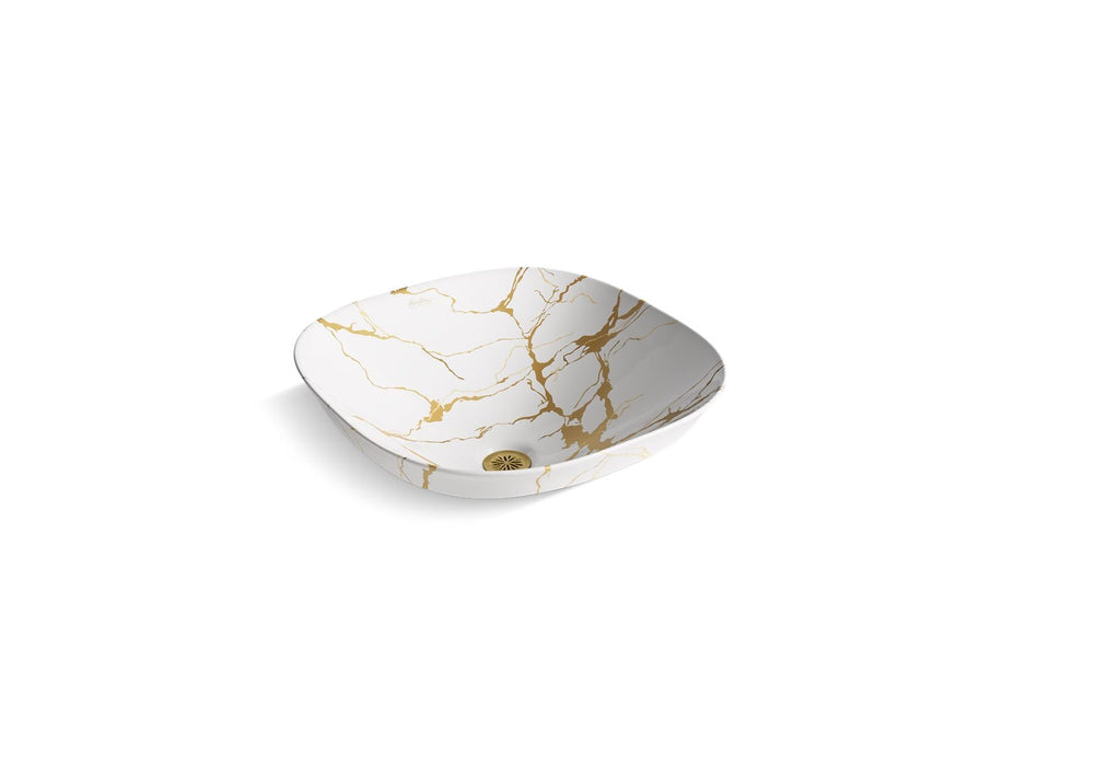 KOHLER K-28038-AUR Aureus 16-3/4" square vessel bathroom sink, no overflow