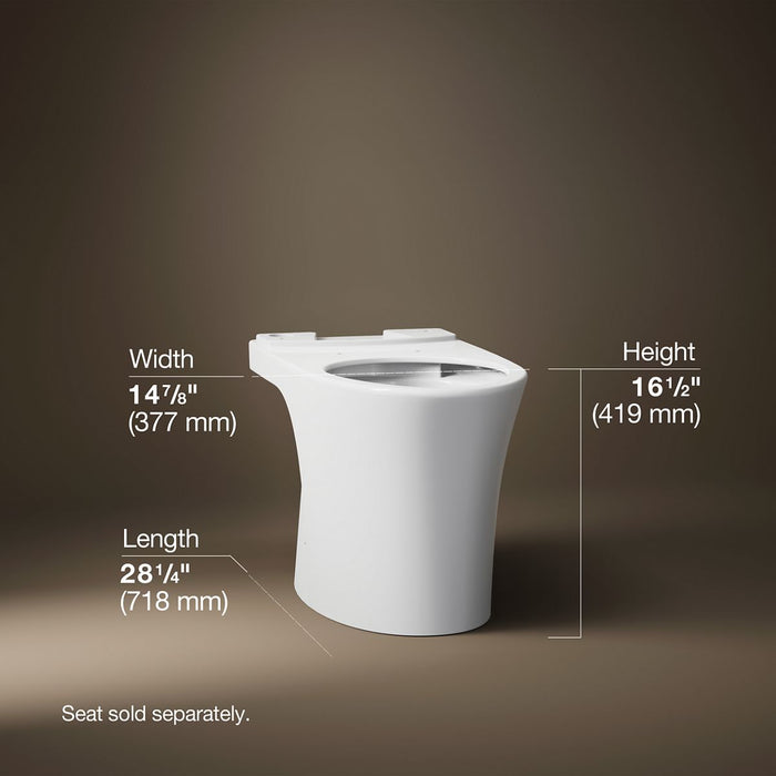 KOHLER K-28121 Veil Elongated toilet bowl with skirted trapway