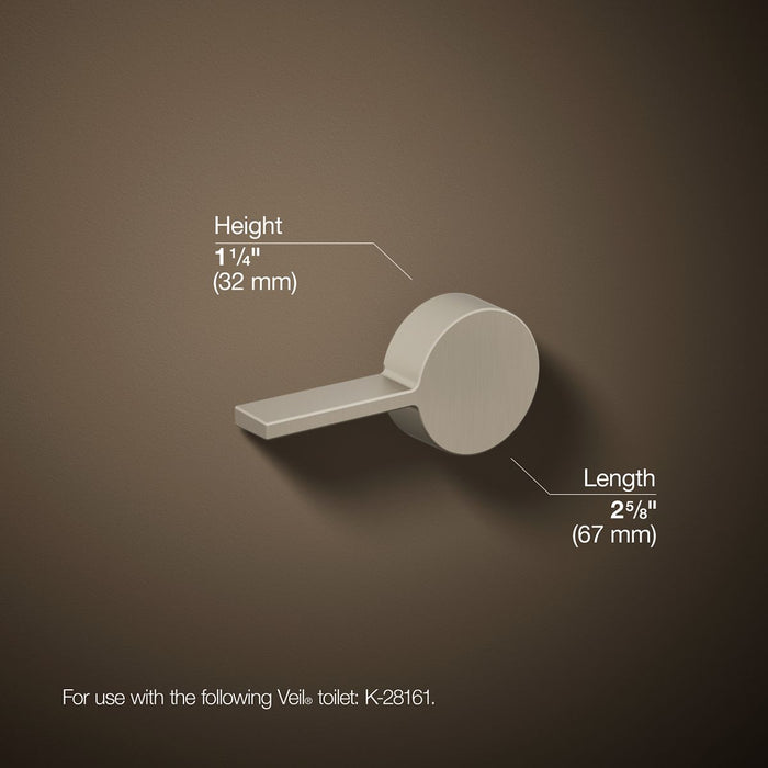 KOHLER K-28122 Veil Left-hand Trip Lever, vibrant brushed nickel - view 4