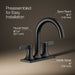 KOHLER K-28124-4 Venza Centerset bathroom sink faucet, 1.2 gpm, matte black - view 3