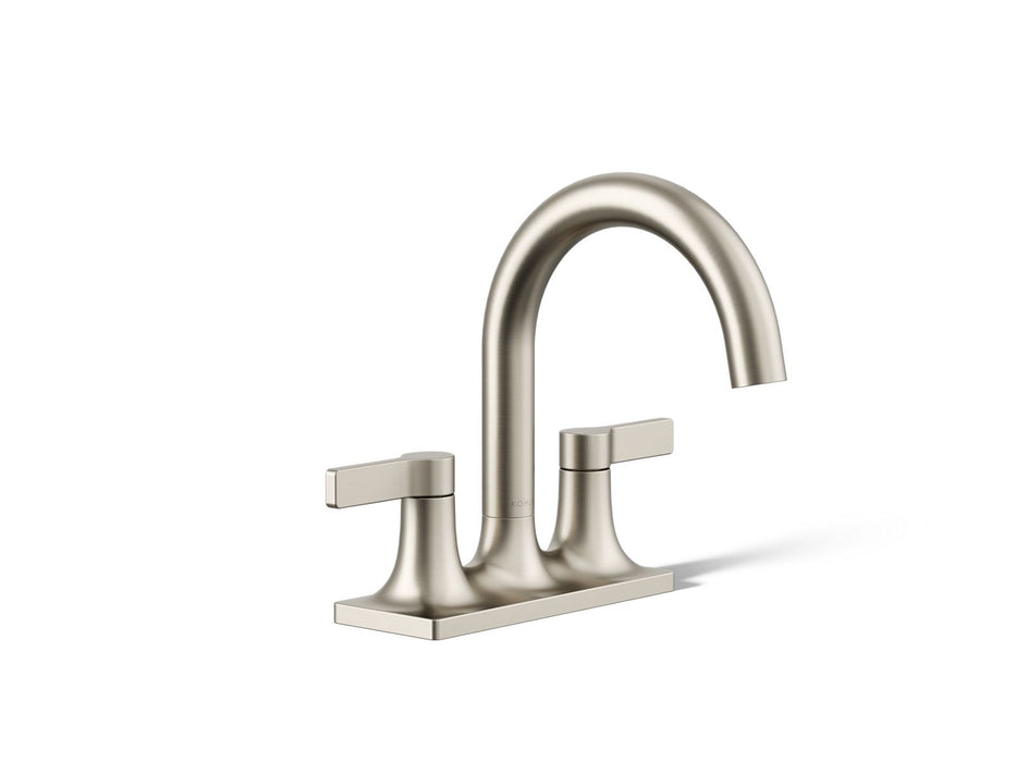 KOHLER K-28124-4 Venza Centerset bathroom sink faucet, 1.2 gpm, vibrant brushed nickel