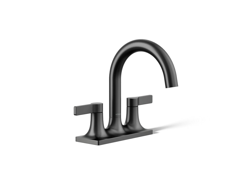 KOHLER K-28124-4N Venza Centerset bathroom sink faucet, 0.5 gpm, matte black