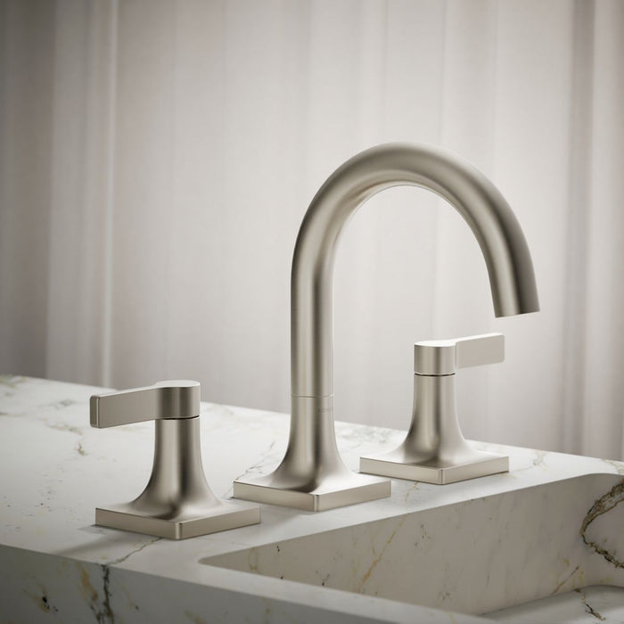 KOHLER K-28125-4 Venza Widespread bathroom sink faucet, 1.2 gpm, vibrant brushed nickel - view 3