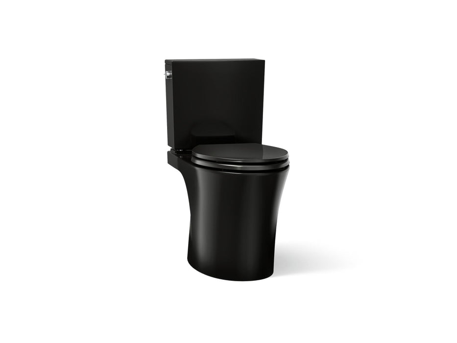 KOHLER K-28161-RA Veil Two-piece elongated toilet with skirted trapway, 1.28 gpf, black black
