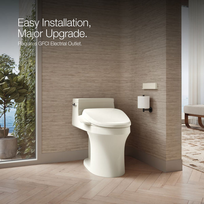 KOHLER K-28229 PureWash E725 Elongated bidet toilet seat with remote control, biscuit - view 3