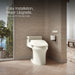 KOHLER K-28229 PureWash E725 Elongated bidet toilet seat with remote control, biscuit - view 3