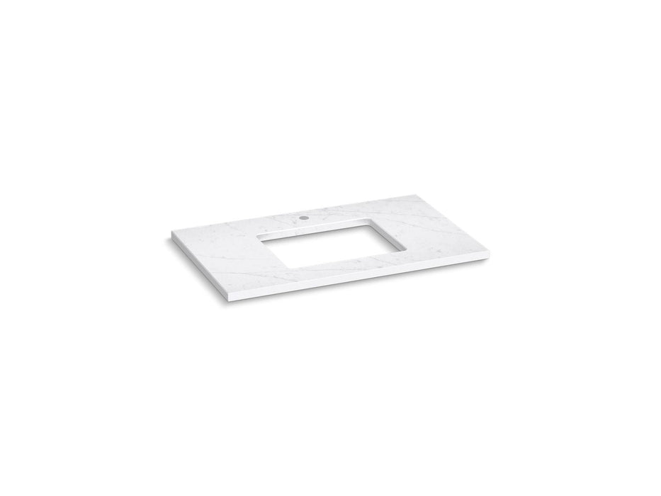KOHLER K-28250 Silestone 37" quartz vanity top with rectangular cutout, eternal statuario