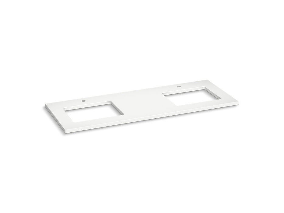 KOHLER K-28255 Silestone 61" quartz vanity top with two rectangular cutouts, miami white