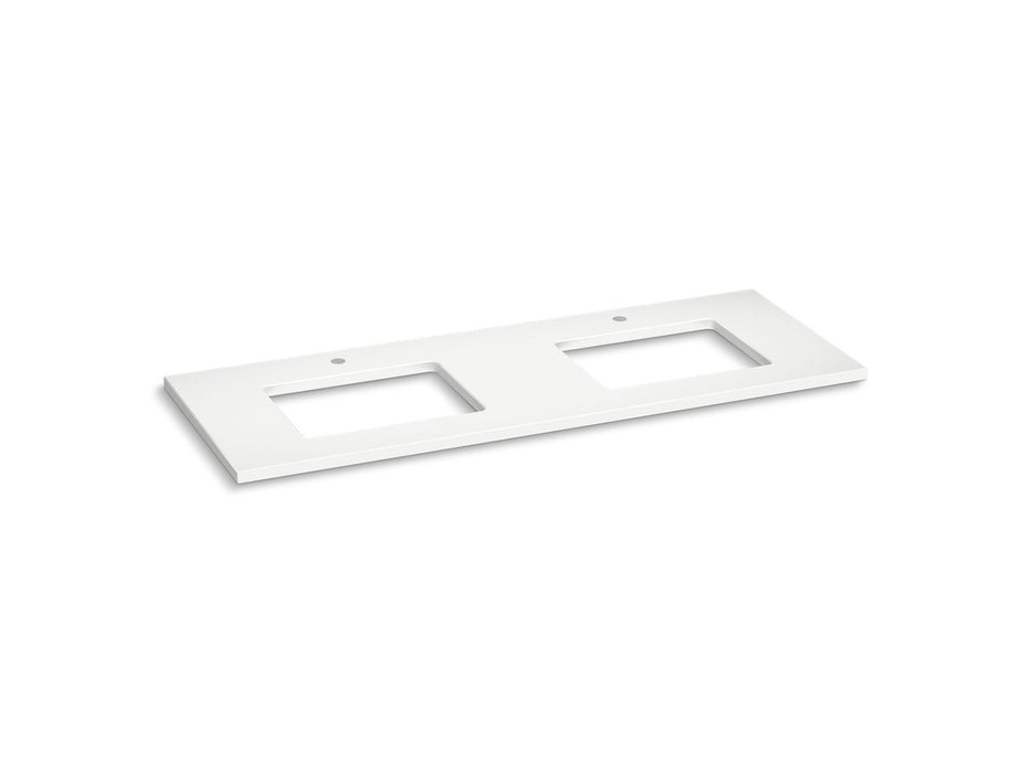 KOHLER K-28258 Silestone 61" quartz vanity top with two rectangular cutouts, miami white