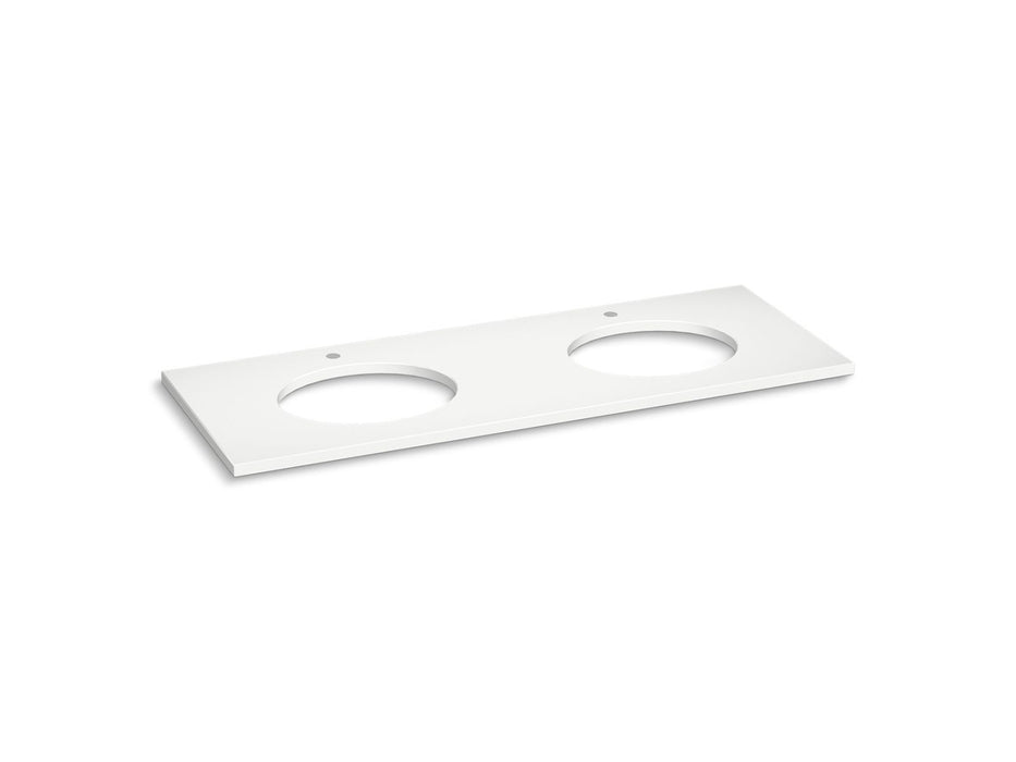 KOHLER K-28259 Silestone quartz 61" vanity top with double oval cutouts, miami white