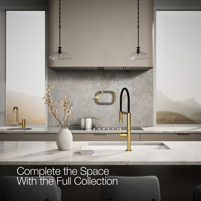 KOHLER K-28267 Components Semi-professional kitchen sink faucet with two-function sprayhead, vibrant brushed moderne...