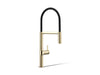 KOHLER K-28267 Components Semi-professional kitchen sink faucet with two-function sprayhead, vibrant french gold